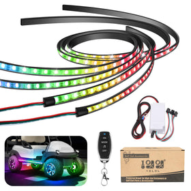 10L0L golf cart underglow kit front view enhances nighttime visibility and style.