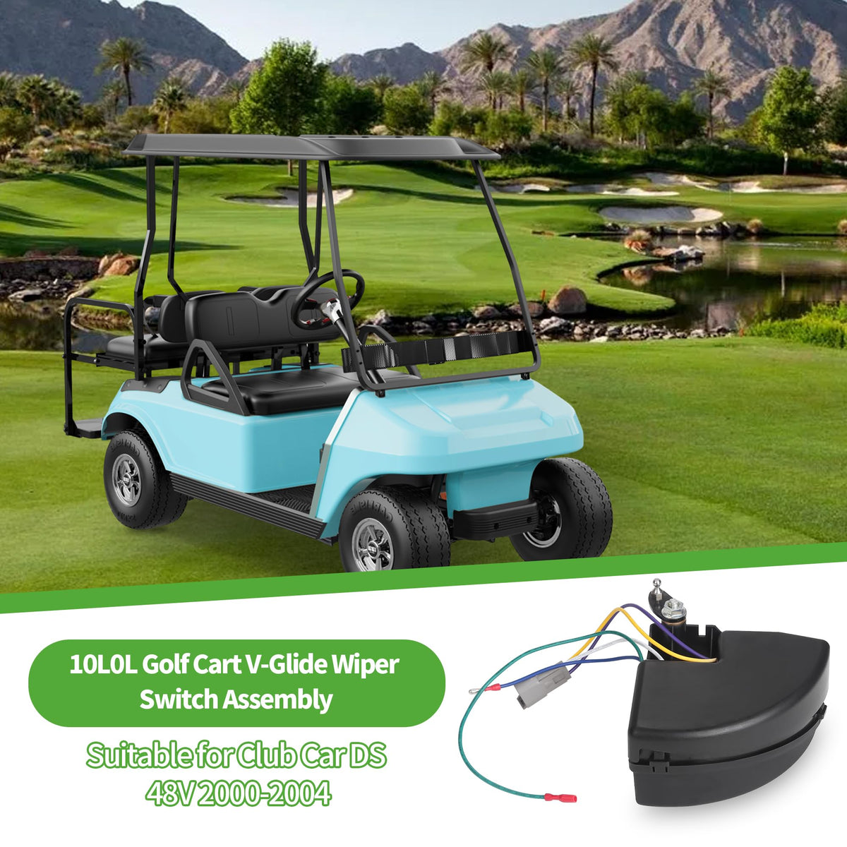 10L0L switch assembly durable plastic housing resists wear for daily golf cart use