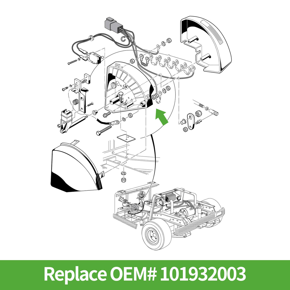 10L0L Golf Cart V-Glide switch packaging ready-to-install replacement