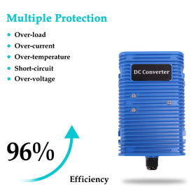 10L0L voltage converter installed on Yamaha EZGO for reliable 12V power