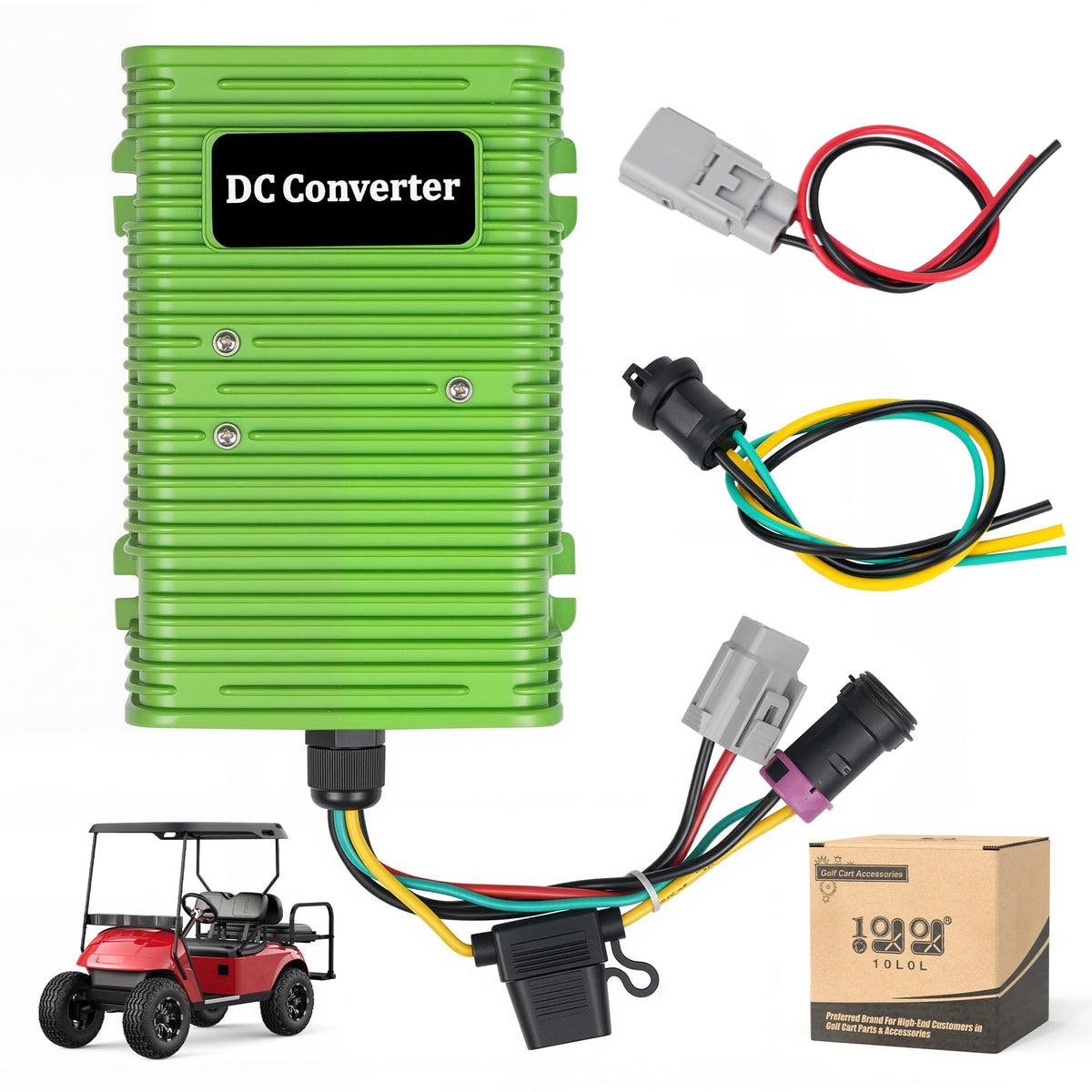 10L0L golf cart voltage reducer delivering 12V output for accessories