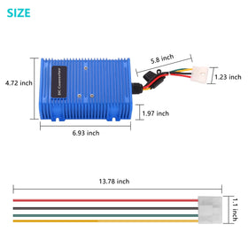 10L0L Golf Cart Voltage Reducer application setup for headlights, LED strips, and screens.