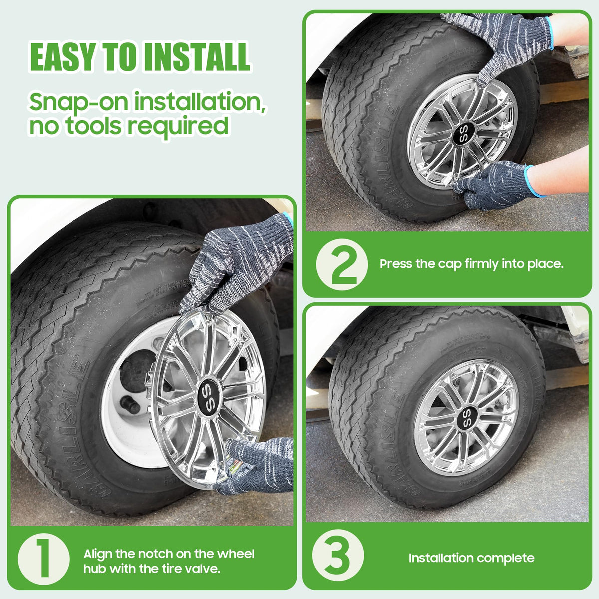 10L0L snap-on installation wheel covers for easy setup
