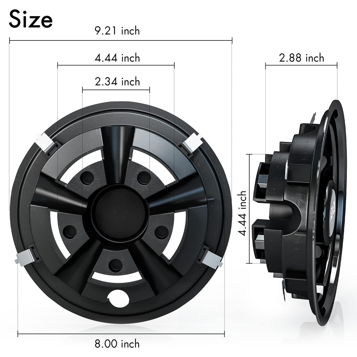 10l0l golf cart wheel covers yamaha 8-inch, replacement set of four.