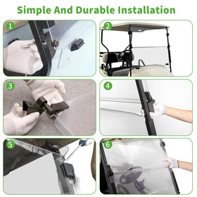 10L0L clear EZGO TXT windshield for unobstructed forward view
