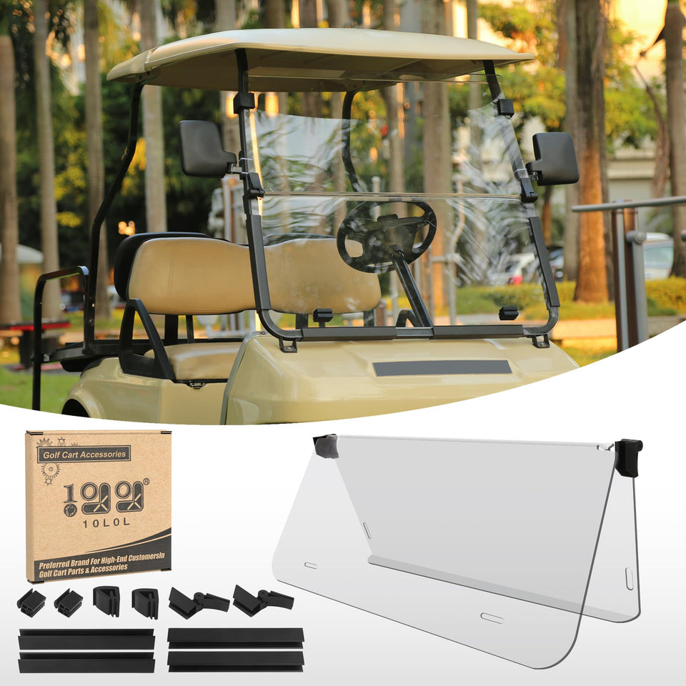 10L0L Golf Cart Windshield front view for Club Car DS delivers clear visibility