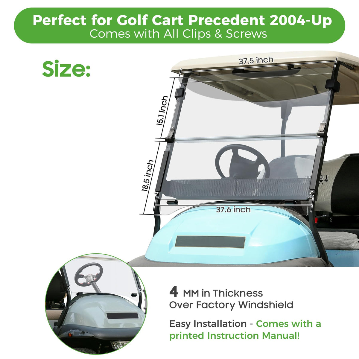 10L0L golf cart windshield fold-down clear onward provides open-air comfort and dependable protection