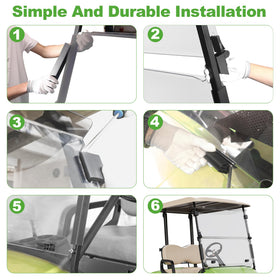 10L0L Golf Cart Windshield edges polished for safe handling