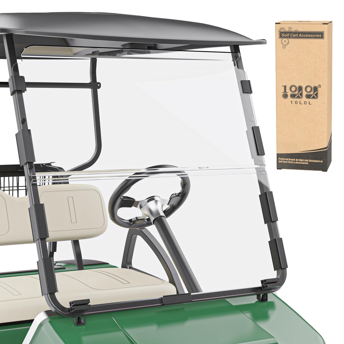 10L0L golf cart windshield foldable clear for Club Car DS delivers a crystal-clear view