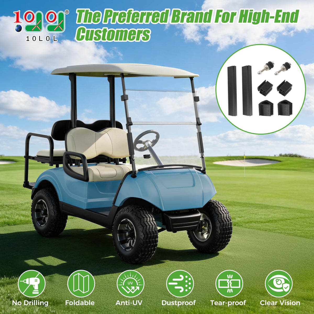10L0L windshield folding design enables easy airflow on warm days.