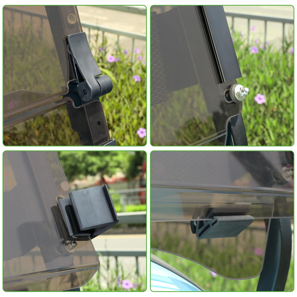 10L0L windshield keeps brackets secure for steady performance on the trail