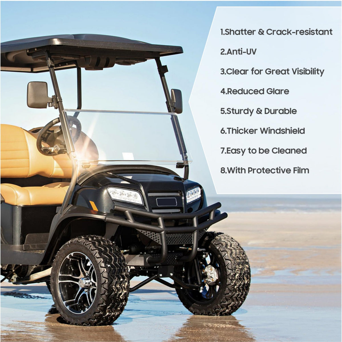 10L0L UV-resistant design reduces glare and sun exposure for comfortable driving.