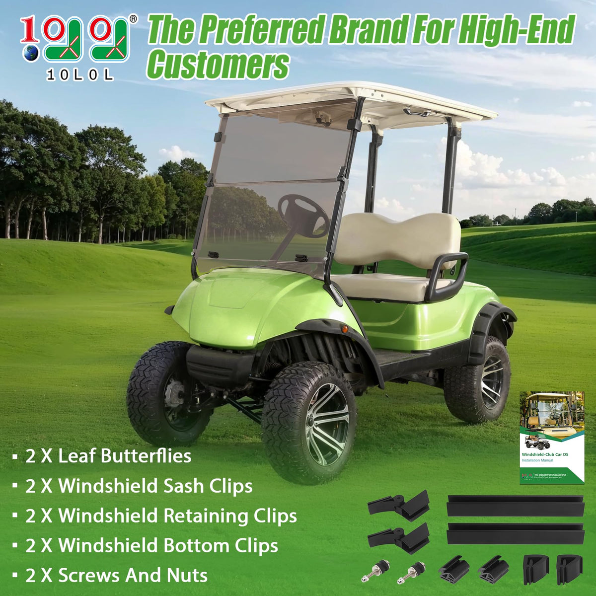 10L0L windshield with tinted option for Yamaha Drive G29 enhances privacy and glare reduction