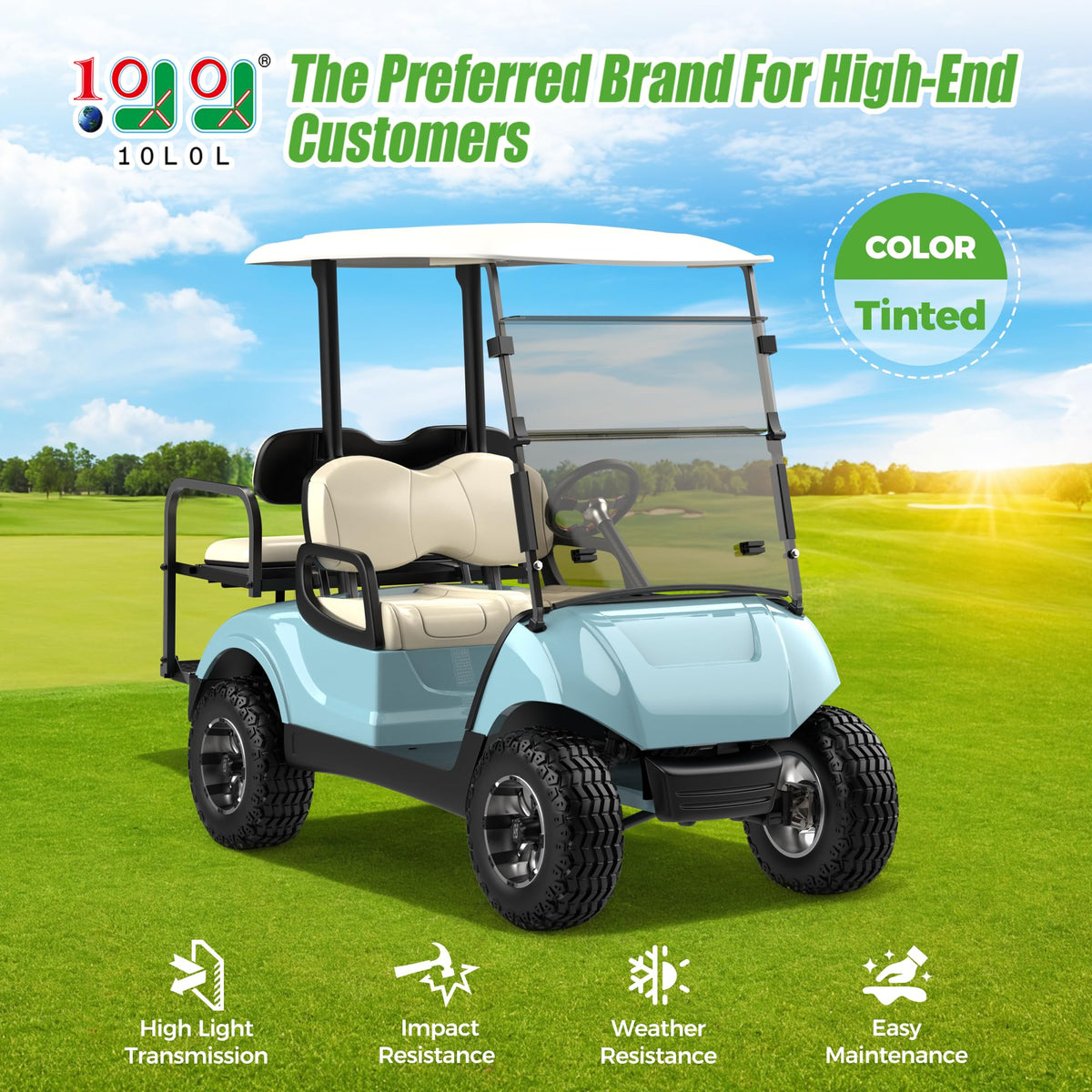 10L0L windshield for Yamaha Drive 2 with tinted finish for sun glare reduction.