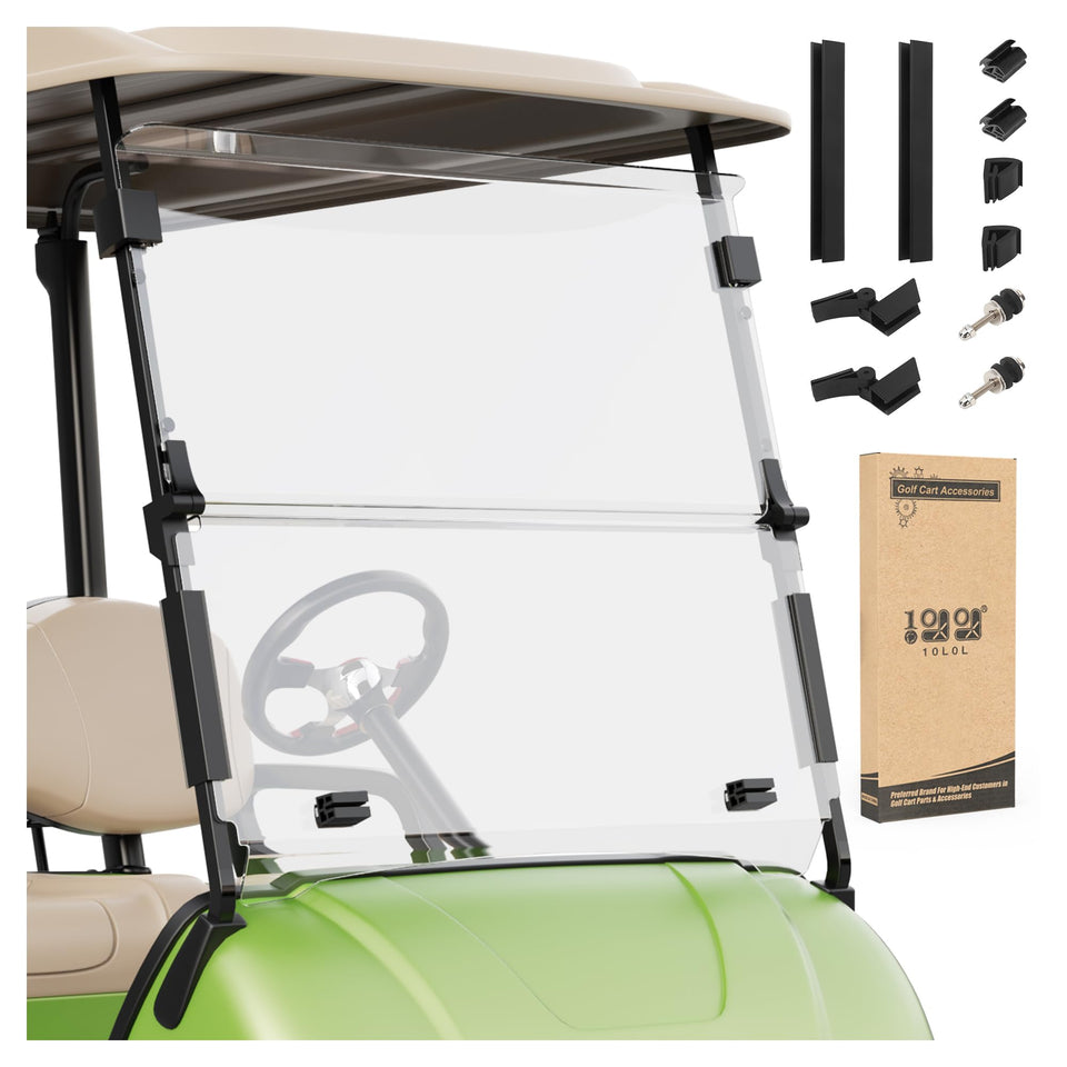 10L0L Golf Cart Windshield folding design for Yamaha G29 improves airflow