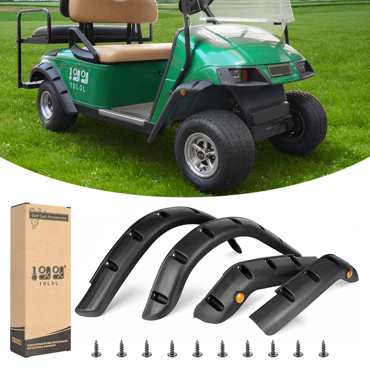 10L0L golf fender flare front-left EZGO TXT shields paint and debris