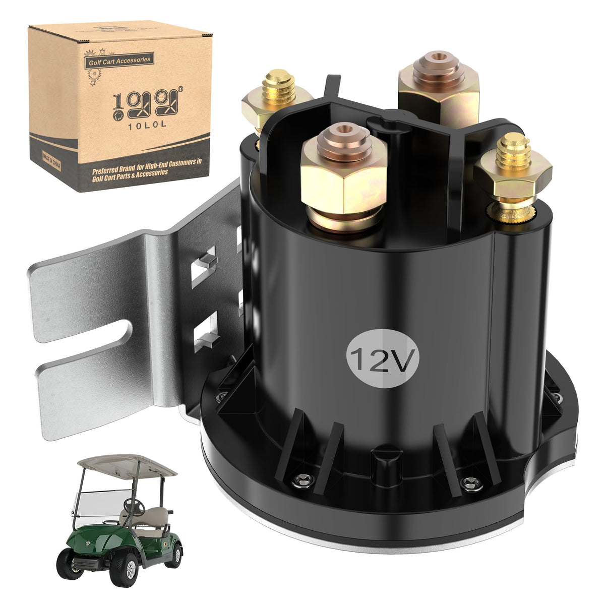 10L0L golf solenoid front view shows compact, install-ready profile