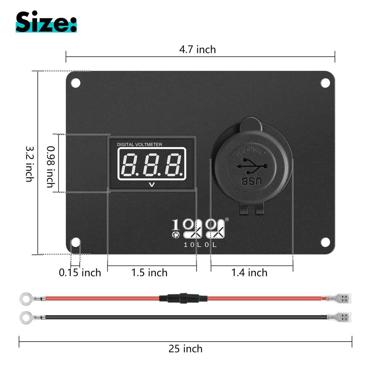 10L0L Hardware and mounting included for easy installation.