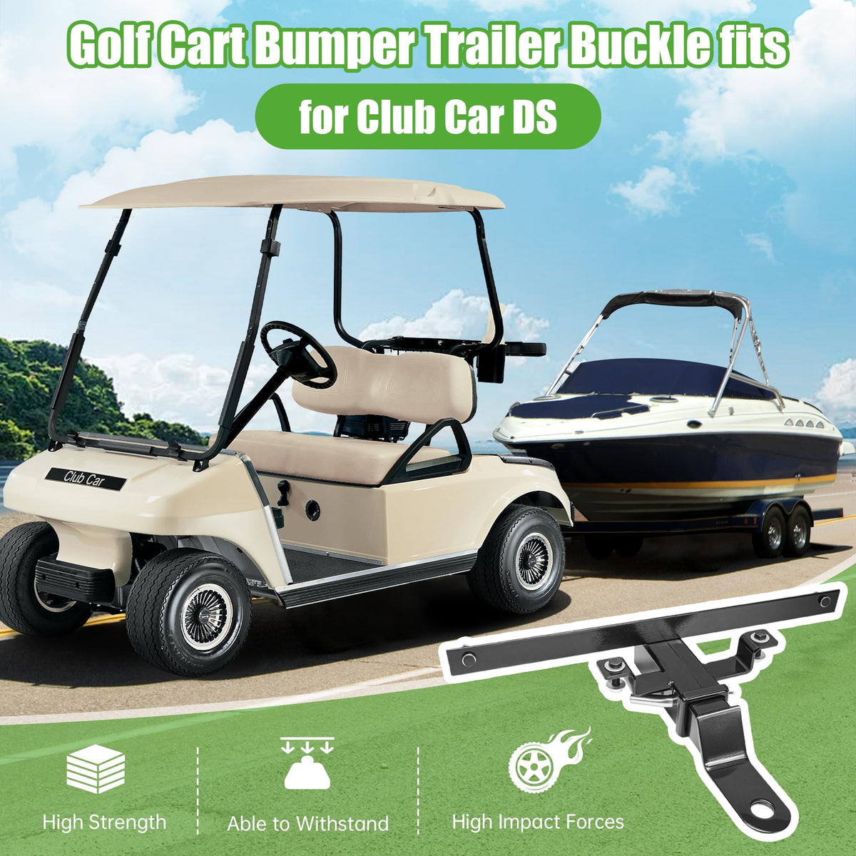 Easy installation demonstrated on a Club Car DS bumper with minimal tools