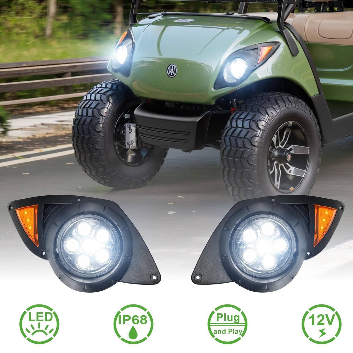 10L0L installation-ready headlight image shows quick, tool-free mounting