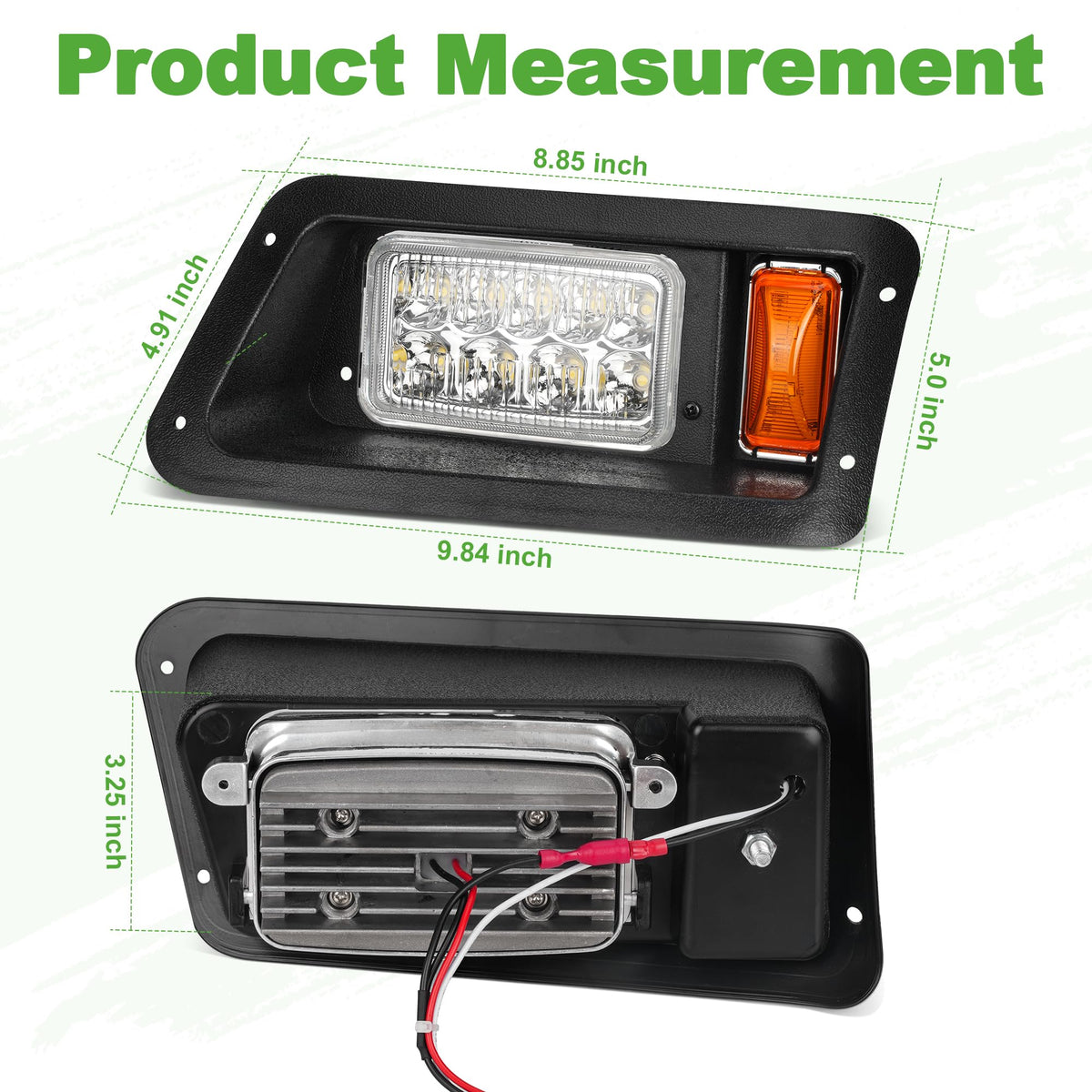 10L0L headlight kit closeup for Yamaha carts.