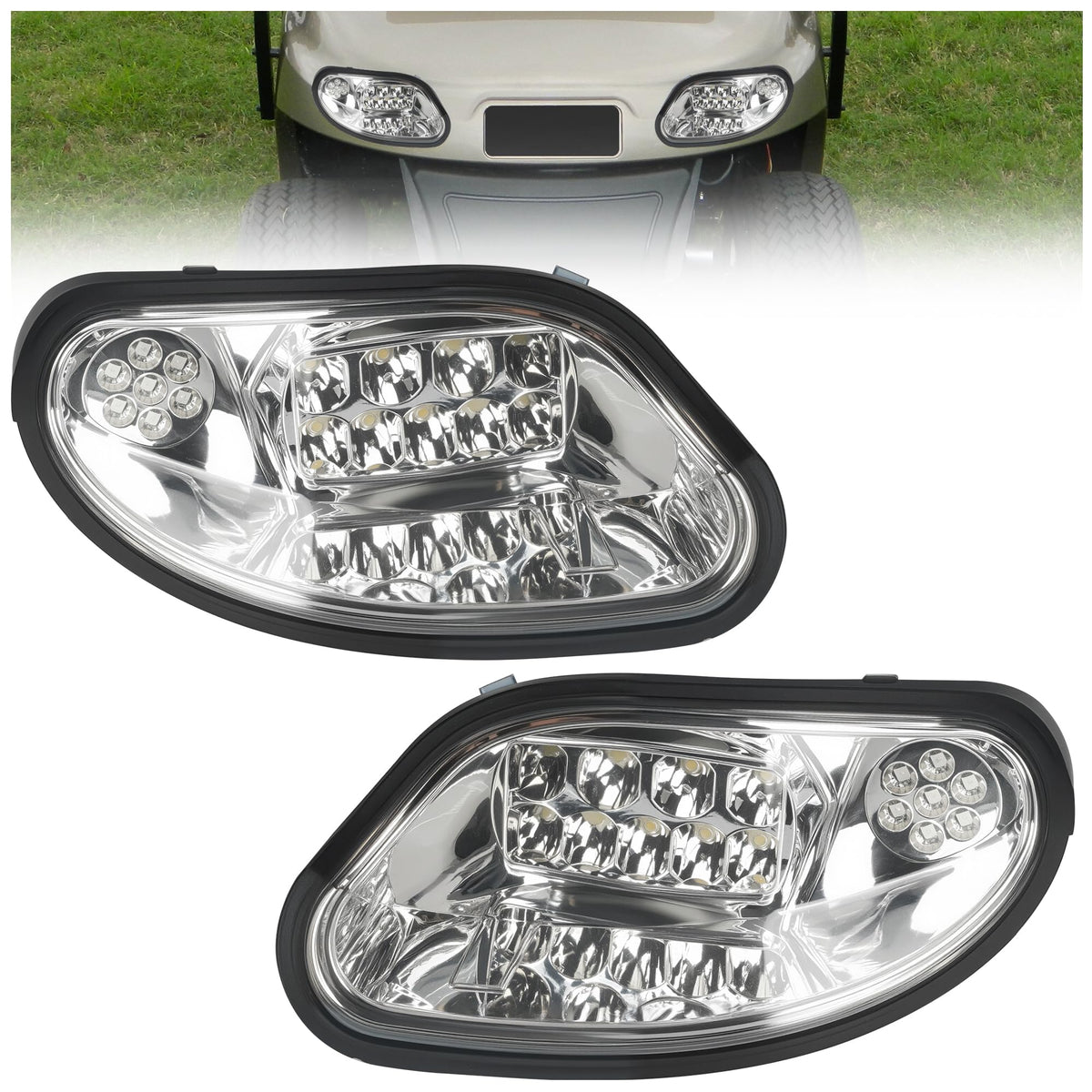 10L0L headlight kit driver-side for EZGO Freedom TXT/T48 improves night visibility.