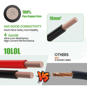 10L0L heat-shrink sealed copper lugs protect against moisture and corrosion.