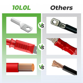 10L0L heat shrink-wrapped cable ends protect against corrosion and shorts.