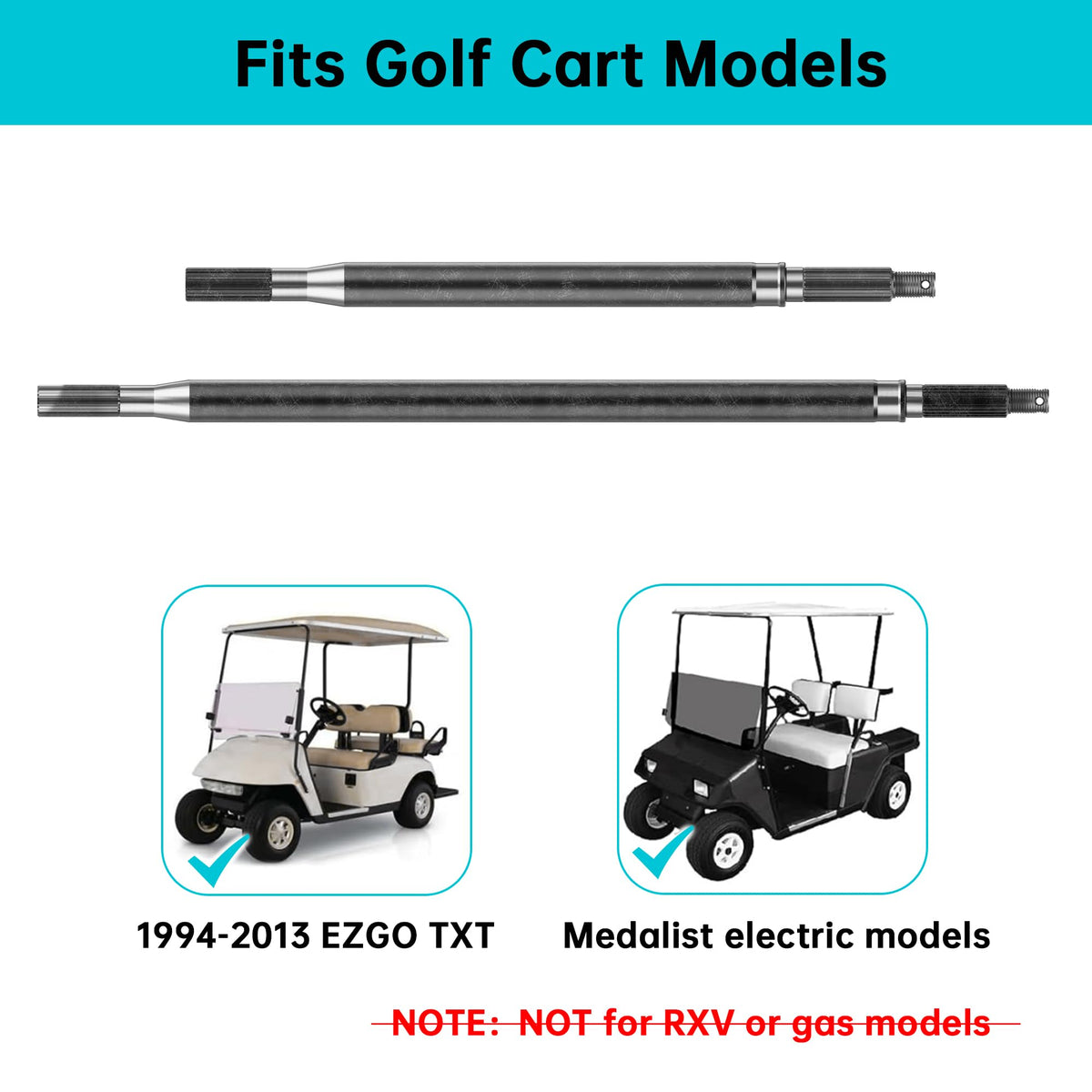 10L0L heat-treated steel rear axle shaft for EZGO TXT delivers long-lasting durability and steady performance