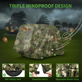10L0L Heavy Duty 650D golf cart cover extended roof fit for full coverage