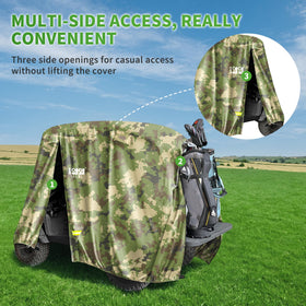 10L0L Heavy Duty 650D golf cart cover wind straps and Velcro secure