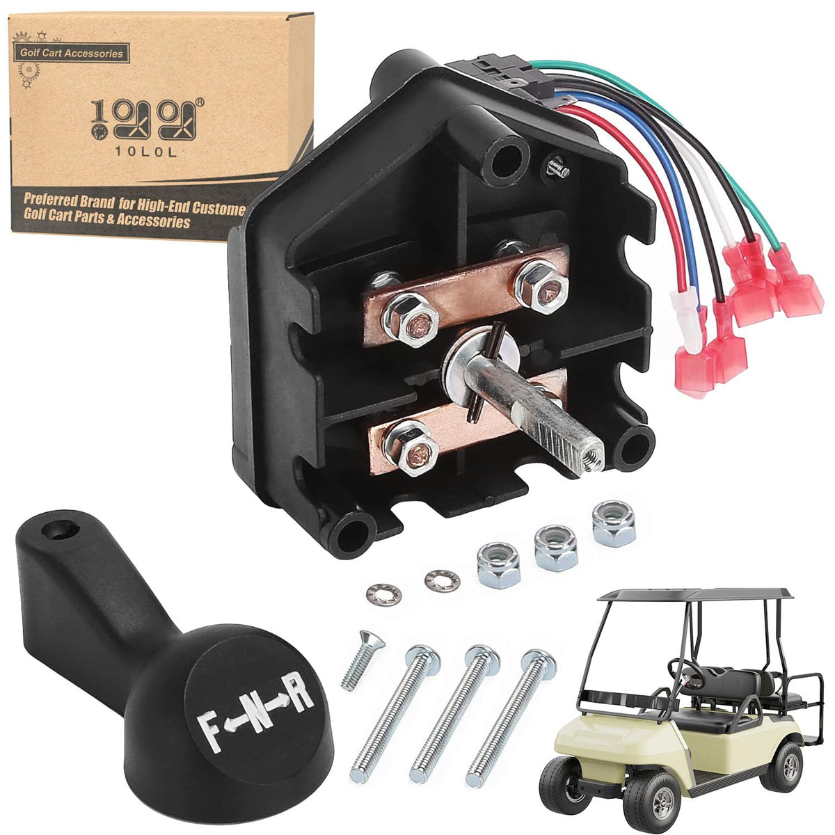 10L0L heavy-duty forward reverse switch for Club Car DS 48V powers smooth gear changes.