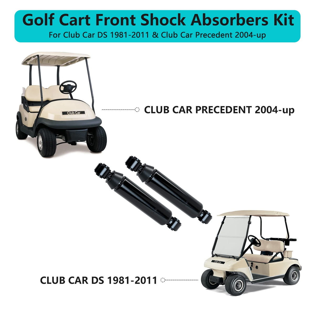 Heavy-duty 10L0L shocks provide durable performance for golf carts.