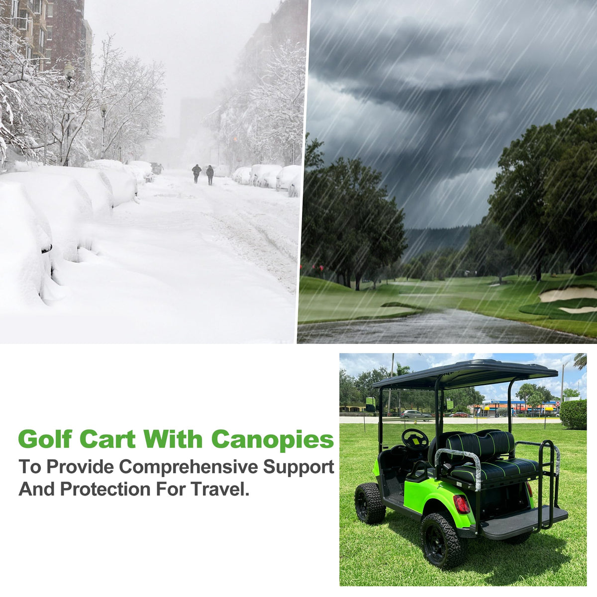 Installation-ready kit image with two brackets and hardware for EZGO RXV.