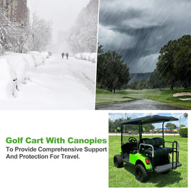 Installation-ready kit image with two brackets and hardware for EZGO RXV.