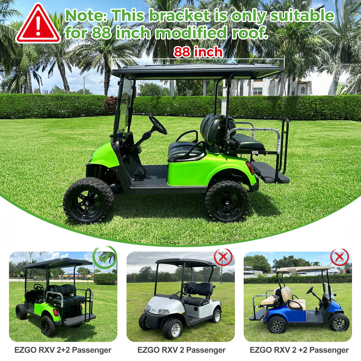 10L0L packaging shot shows included hardware for EZGO RXV brackets.