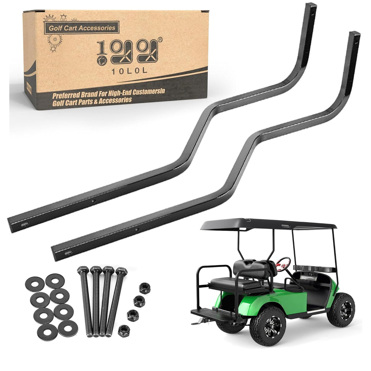 10L0L heavy-duty rear strut brackets for EZGO TXT 88-inch top enhance cart stability