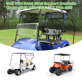 Three brackets and hardware provide secure mounting for EZGO TXT
