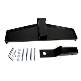 Heavy-duty steel construction hitch ready for towing