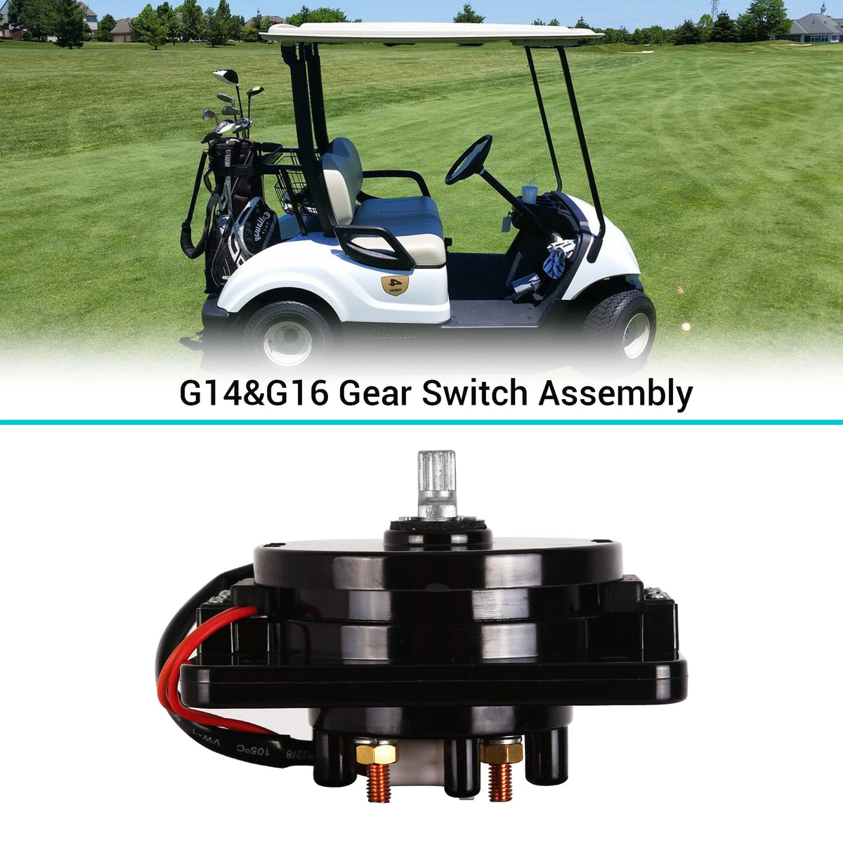 Switch capable of supporting high-amperage controllers in Yamaha carts.