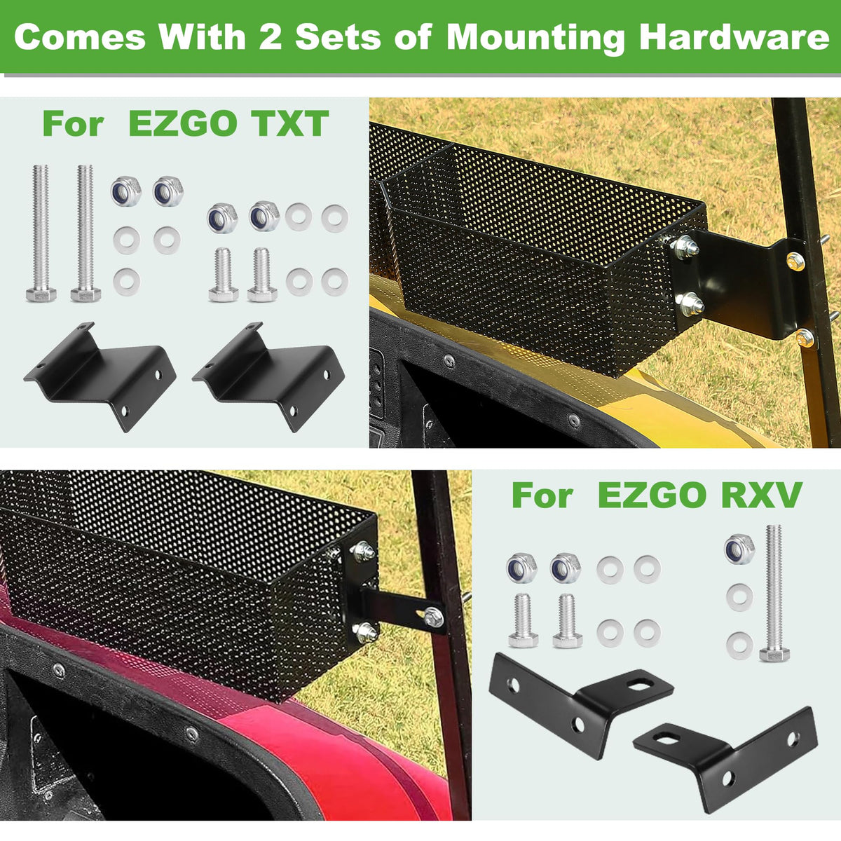 High gloss black powder coating for a premium cart interior look