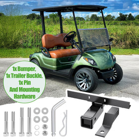 Durable black powder-coated 10L0L hitch assembly detail.