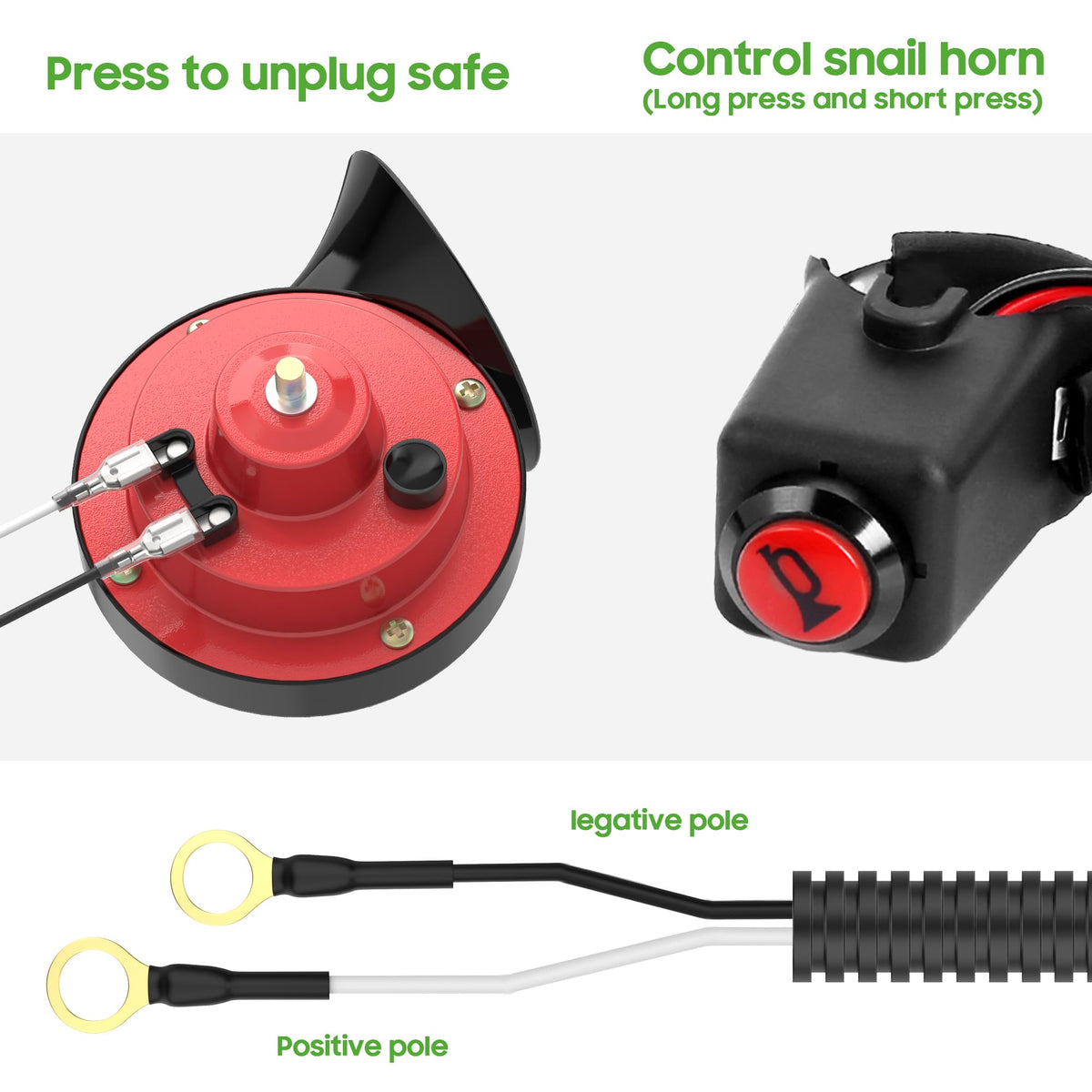 10L0L horn wiring harness close-up for reliable installation