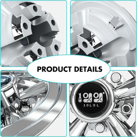 10L0L chrome-silver hubcap for Club Car, EZGO, and Yamaha 8-inch wheels.