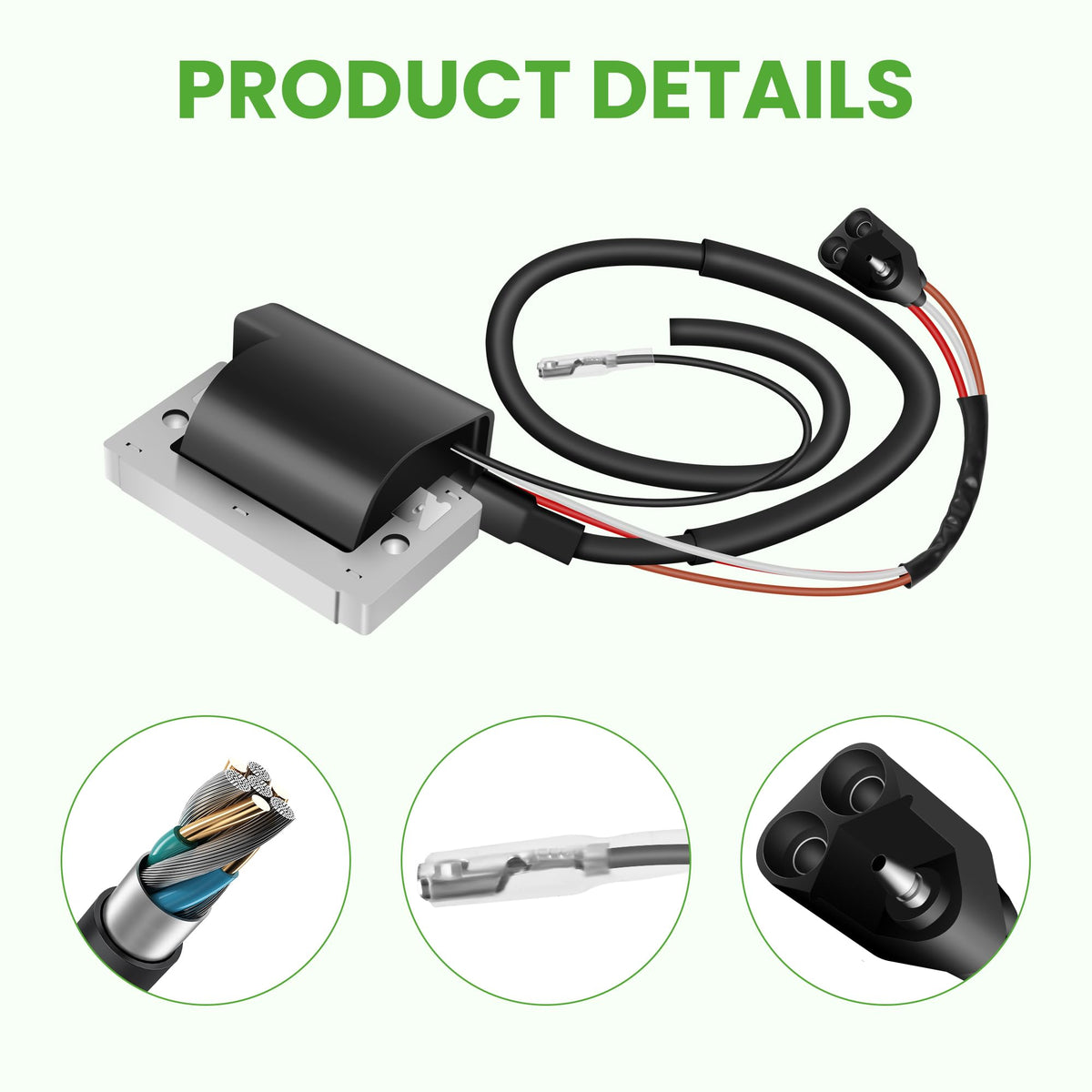 Coil plug connection shown for quick, secure installation