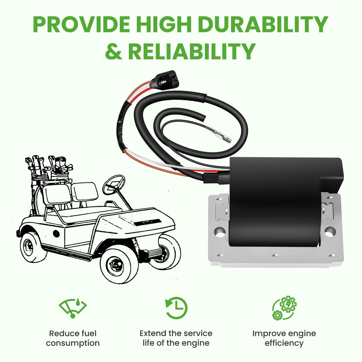Installed 10L0L coil on a Club Car DS demonstrating easy startup