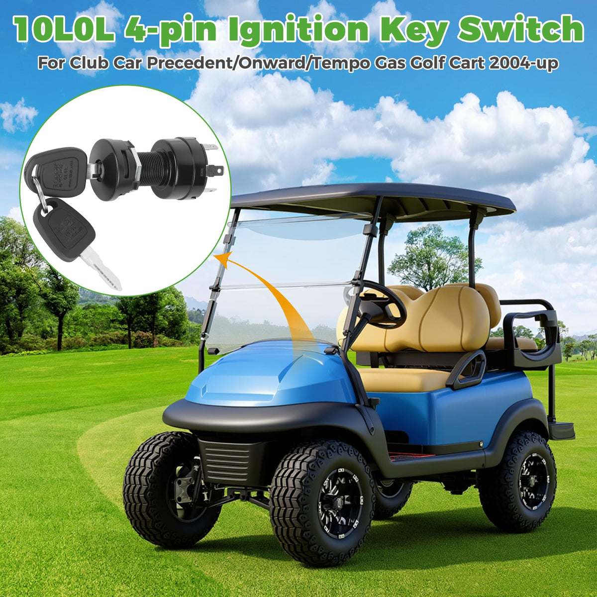10L0L ignition key switch for Club Car Tempo for reliable operation