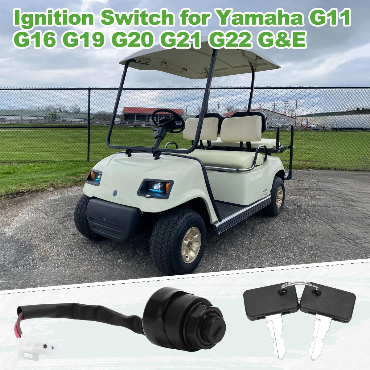 10L0L ignition key switch for Yamaha G19: smooth ignition and simple swap.