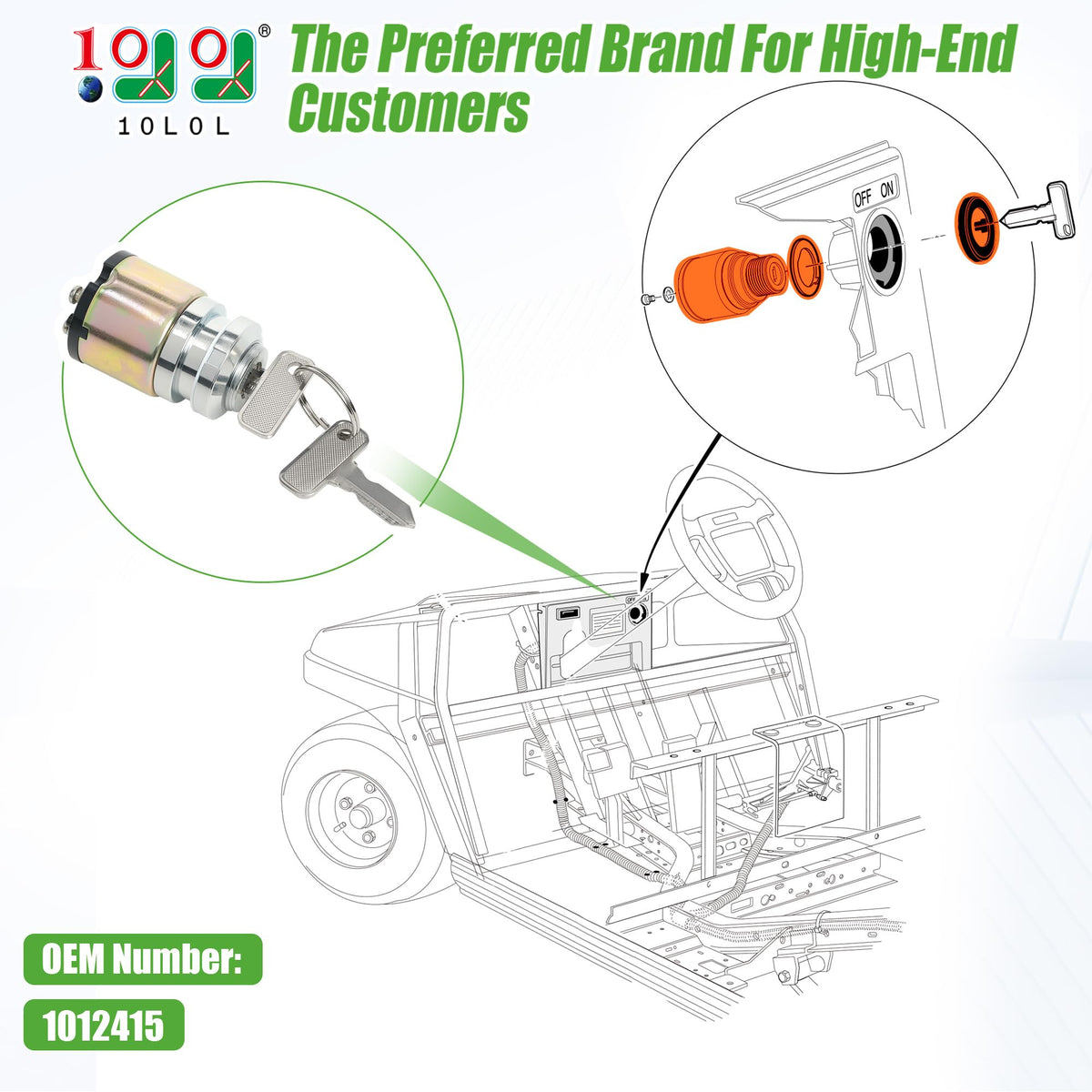 10L0L ignition lock close-up highlighting durable, corrosion-resistant build