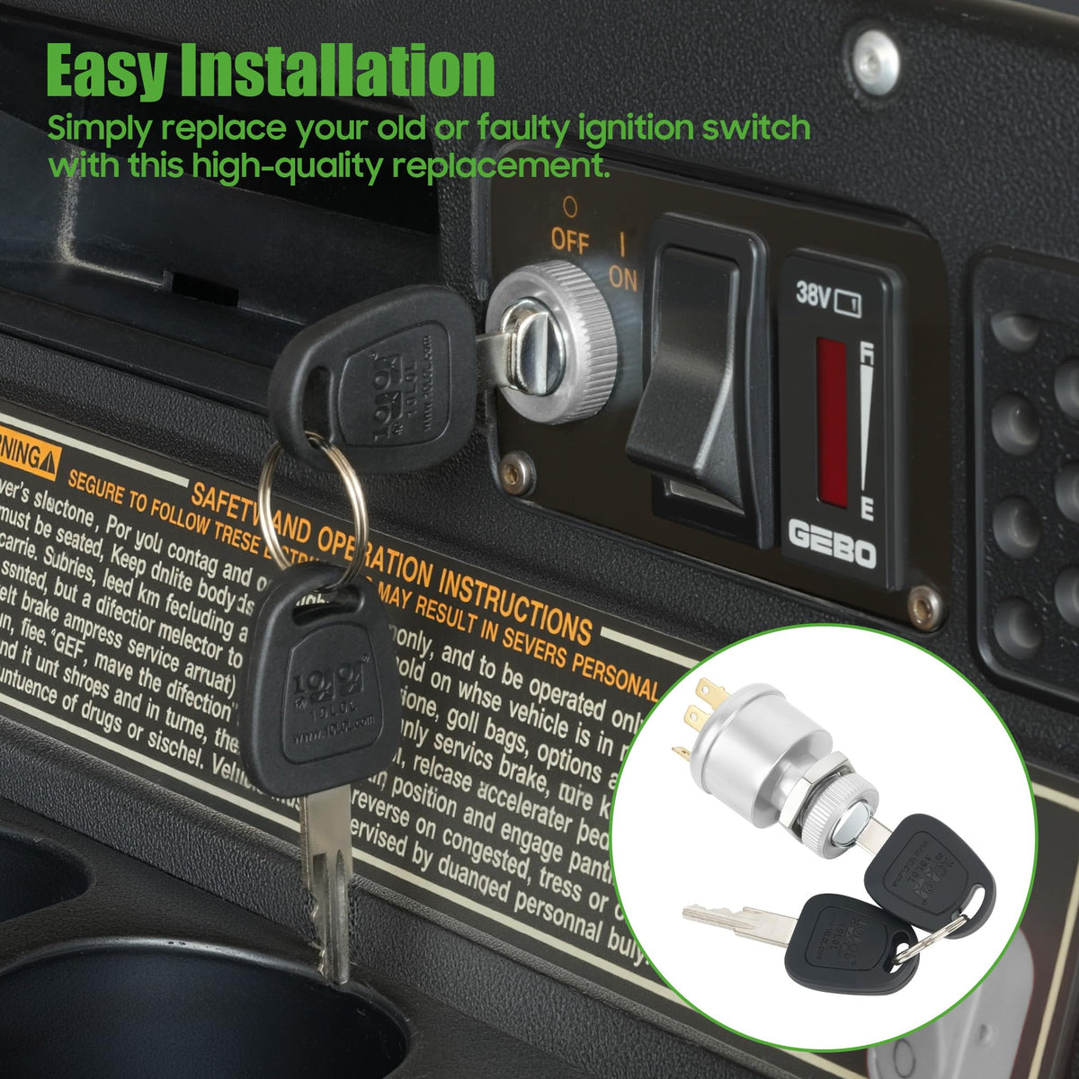 10L0L ignition switch replacement for OEM 33639-G01 offers a reliable key start option.